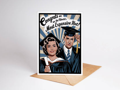 Graduation Card; Most Expensive Hat (Funny)