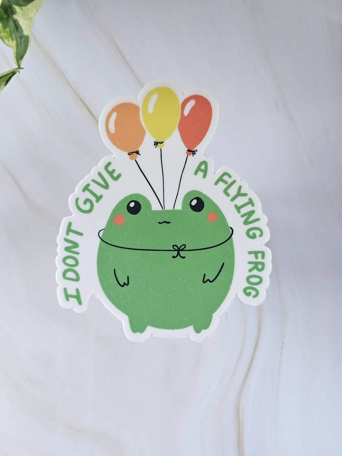 Cute and Funny Frog Sticker, I Don't Give a Flying Frog