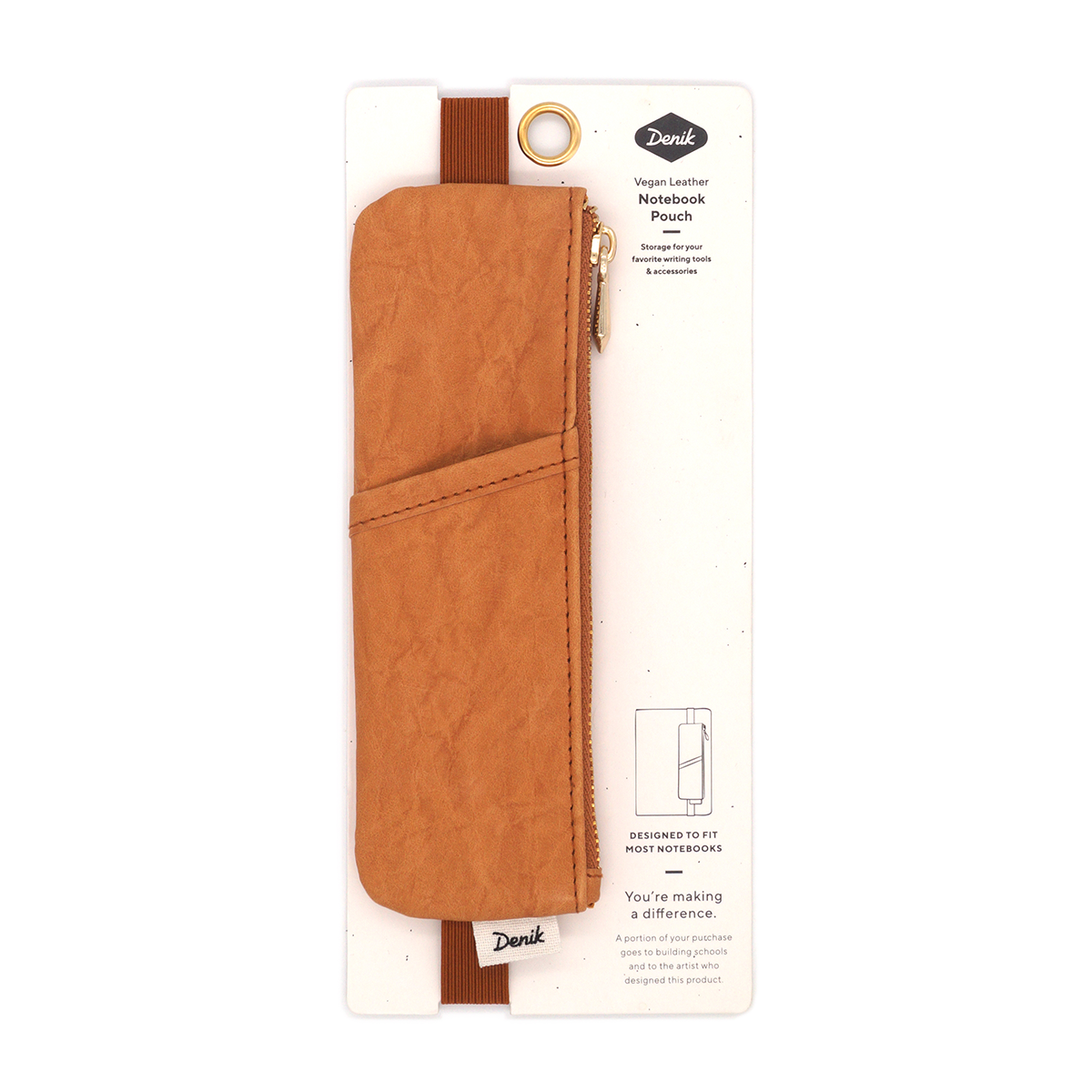 Notebook Pouch; Caramel Crinkle (Vegan Leather)