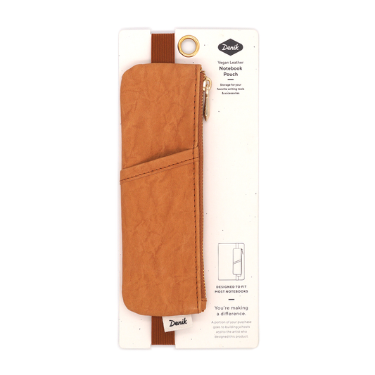 Notebook Pouch; Caramel Crinkle (Vegan Leather)