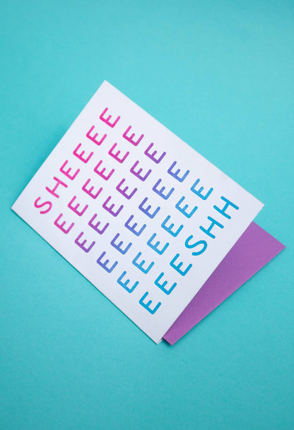 Letterpress Greeting Card; Sheeeeesh By M.C. Pressure