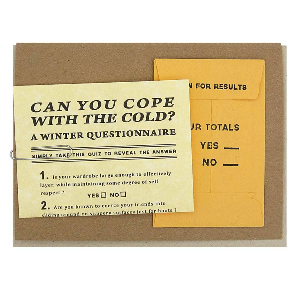 Note Card; Winter Questionnaire