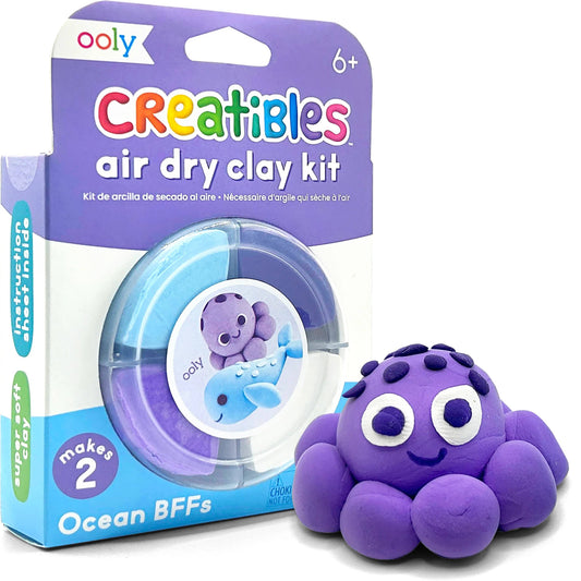 Ooly Creatibles D.I.Y. Air-Dry Clay Kit; Ocean BFFs (Set of 4)