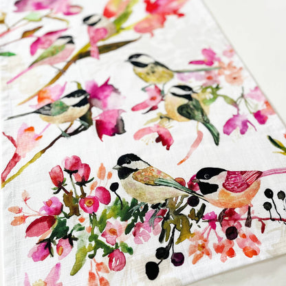 Tea Towel; Chickadees By BETSY OLMSTED