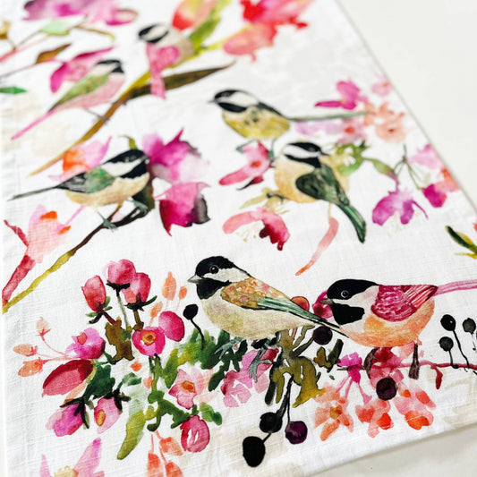 Tea Towel; Chickadees By BETSY OLMSTED