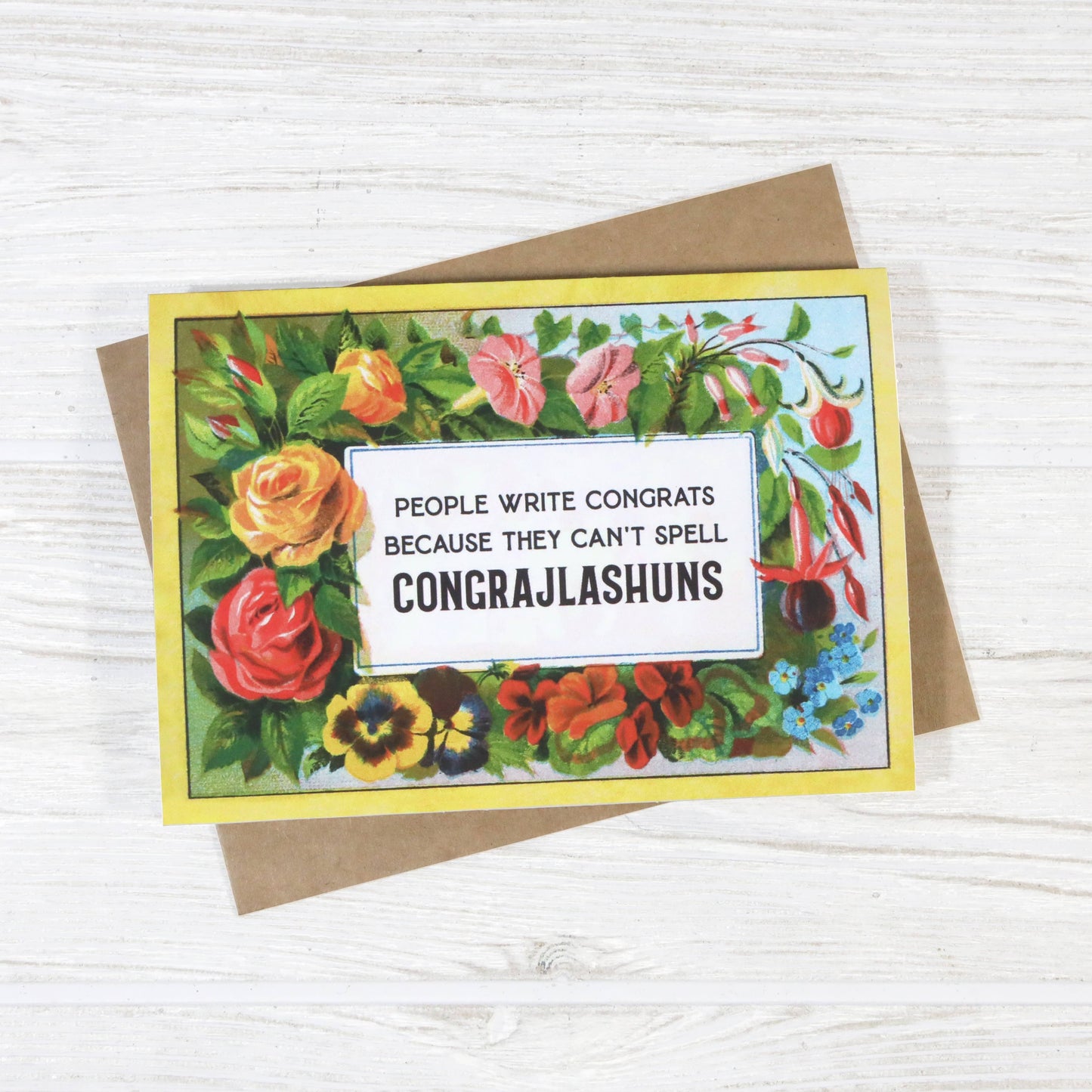 Congratulations Card; People Write Congrats Because They Can't Spell