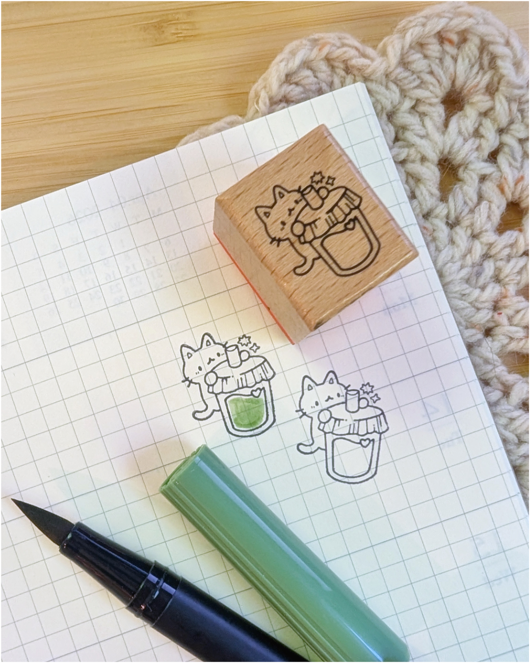 Wood Stamp; Little Drink | CC's Art Café