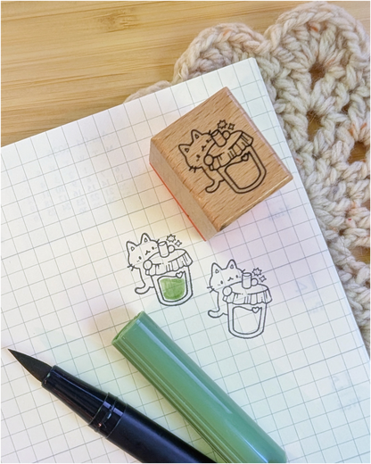 Wood Stamp; Little Drink | CC's Art Café