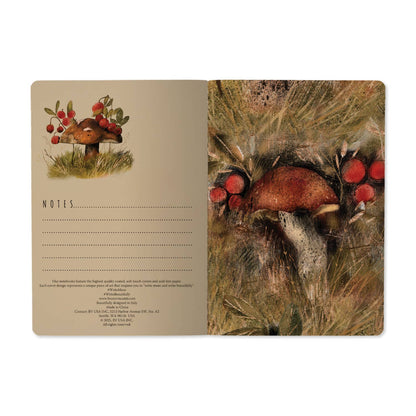 A5 Notebook; Mushrooms Watercolor | BV by Bruno Visconti