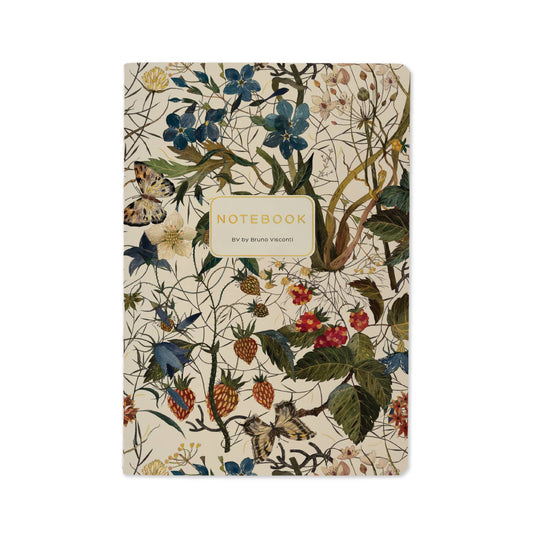 Notebook; Forest Flowers On White - BV by Bruno Visconti (A5 Size)