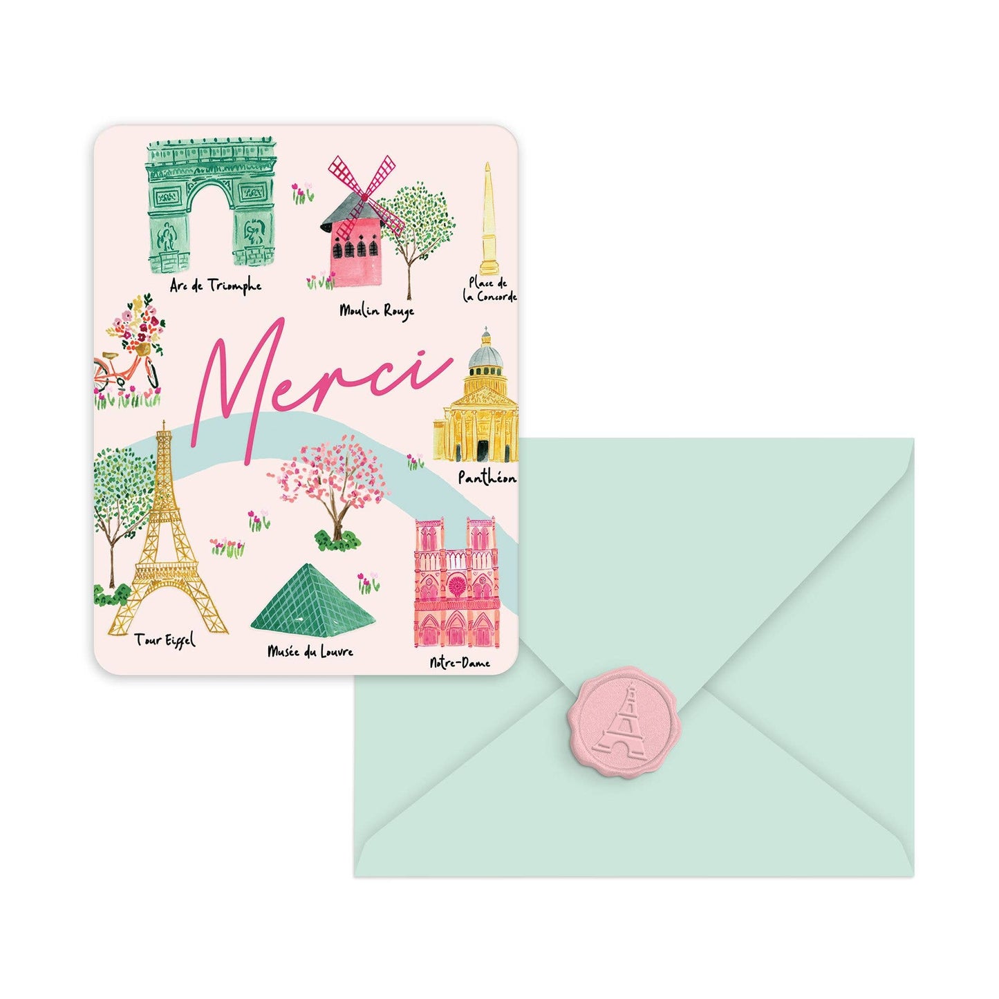 Studio Note Cards with Matching Wax Seals; Sights of Paris