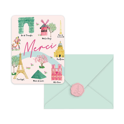 Studio Note Cards with Matching Wax Seals; Sights of Paris