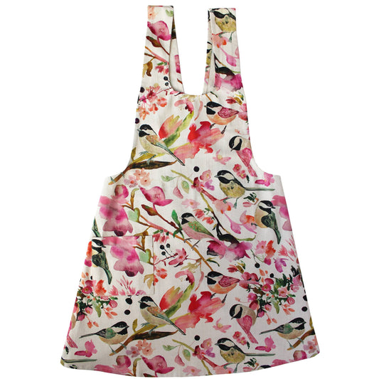 Pinafore Apron; Chickadees (100% Cotton)