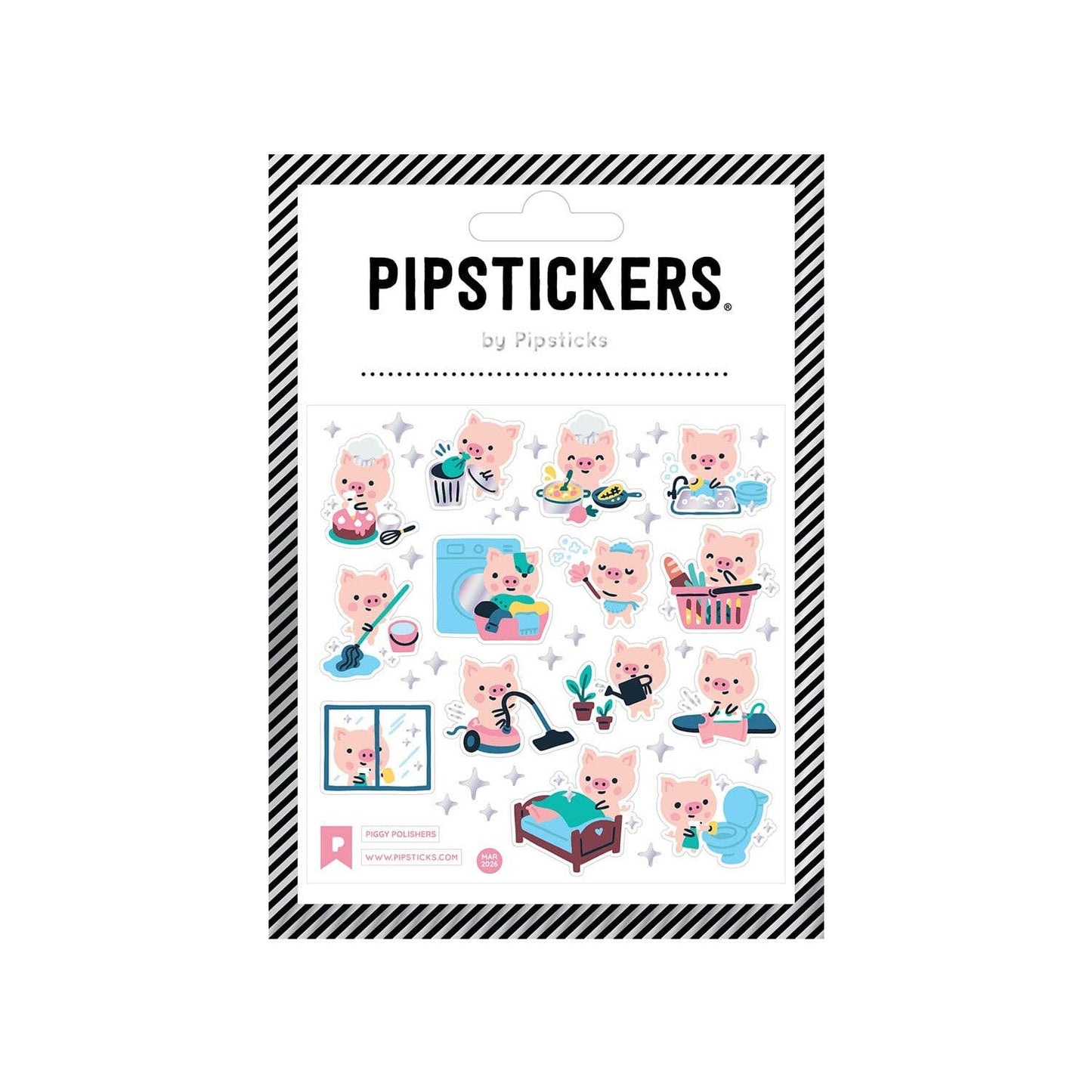Pipsticks Sticker Sheet; Piggy Polishers