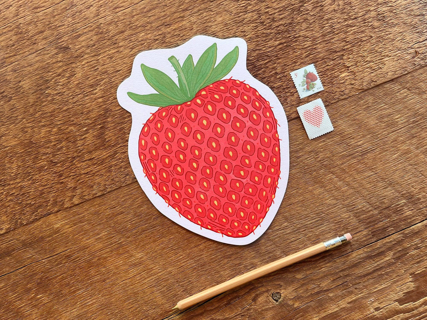 Postcard; Strawberry (Large Cut-Out)