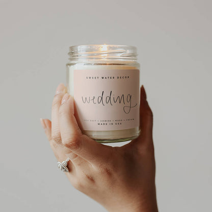 Soy Candle; Wedding Day 9 oz By Sweet Water Decor (40+hrs of Burn Time)