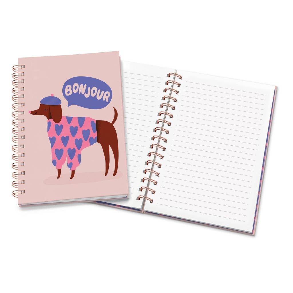Medium Spiral Notebook; Bonjour, Mes Amis