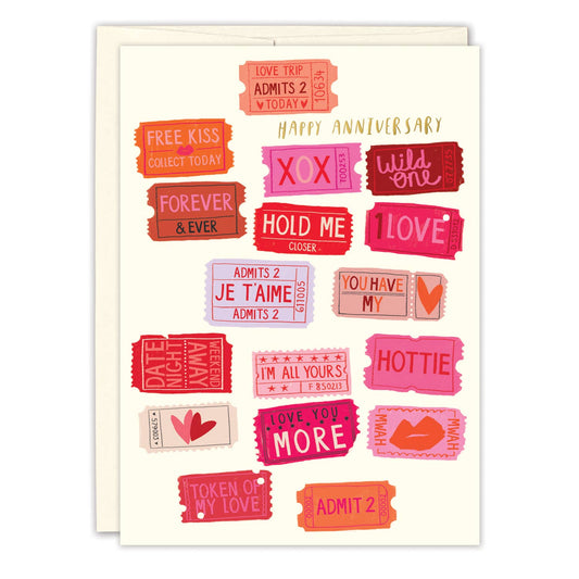 Anniversary Card; Love Tickets