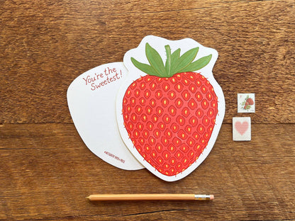 Postcard; Strawberry (Large Cut-Out)