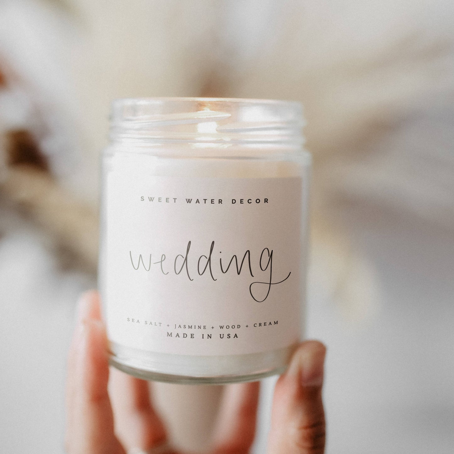 Soy Candle; Wedding Day 9 oz By Sweet Water Decor (40+hrs of Burn Time)