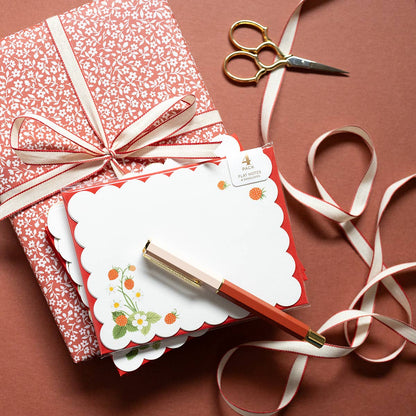 Notecard Set; Wild Strawberries (Set of 4) By Botanica Paper Co.