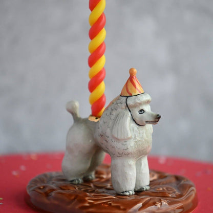 Camp Hollow Cake Topper; Poodle (Hand-Painted Porcelain)