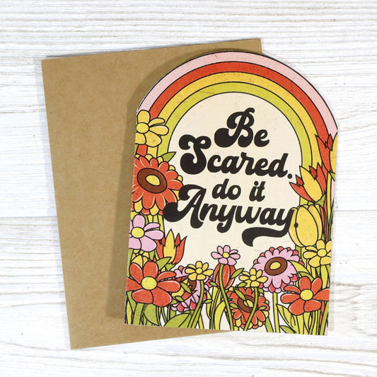 Encouragement Card; Be Scared. Do It Anyway (Retro)