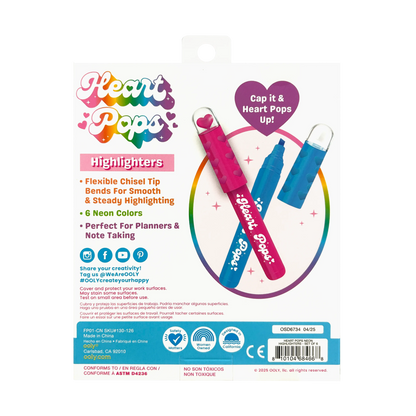 Ooly Heart Pops: Neon Highlighters (Set of 6)