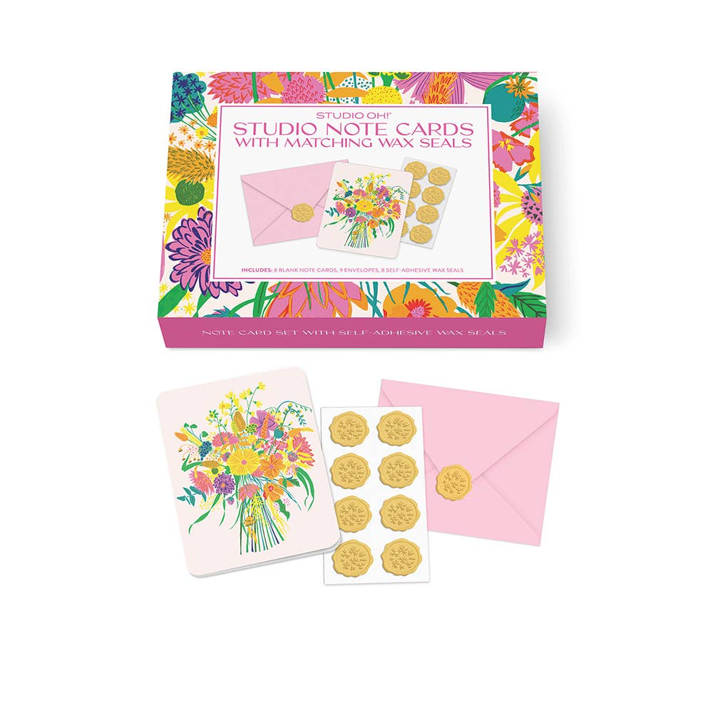 Note Cards with Matching Wax Seals; Garden Splash Studio