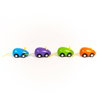 Pull Back Mice; 4 Colors (Wooden)