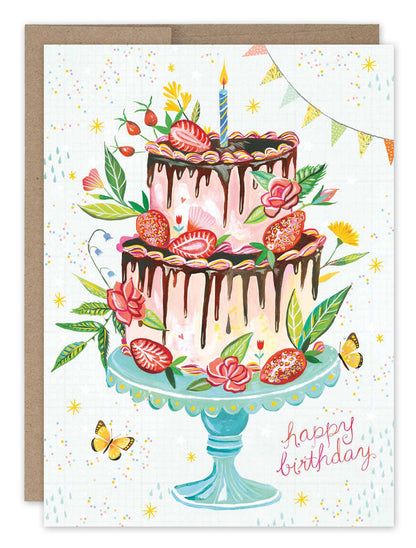 Birthday Card; Strawberry Cake