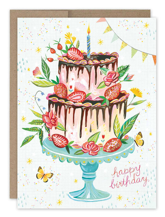 Birthday Card; Strawberry Cake