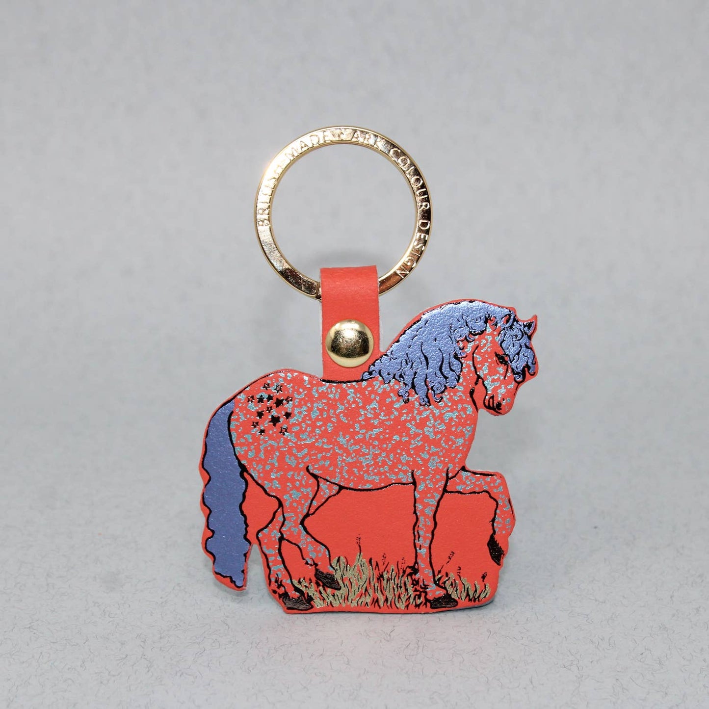 Leather Keyring; Horse (100% Leather)