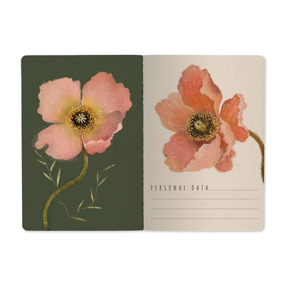 A5 Notebook; Pink Blossoms on White | BV by Bruno Visconti