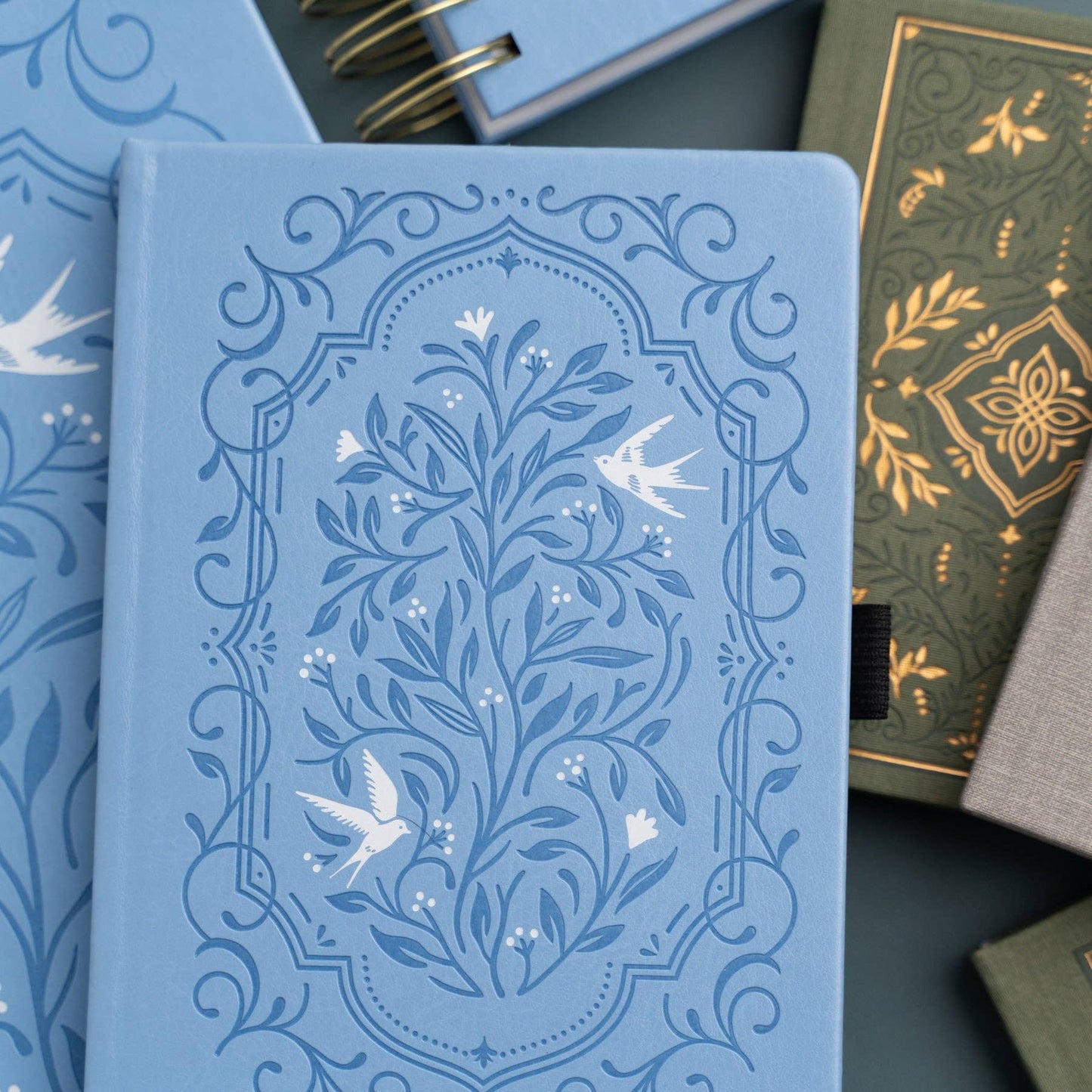 Dot Grid Notebook; Songbird In Blue
