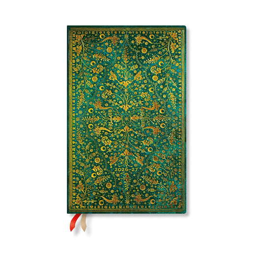 Planner; Paperblanks Emerald Flower 26-27 (18M SC Maxi)