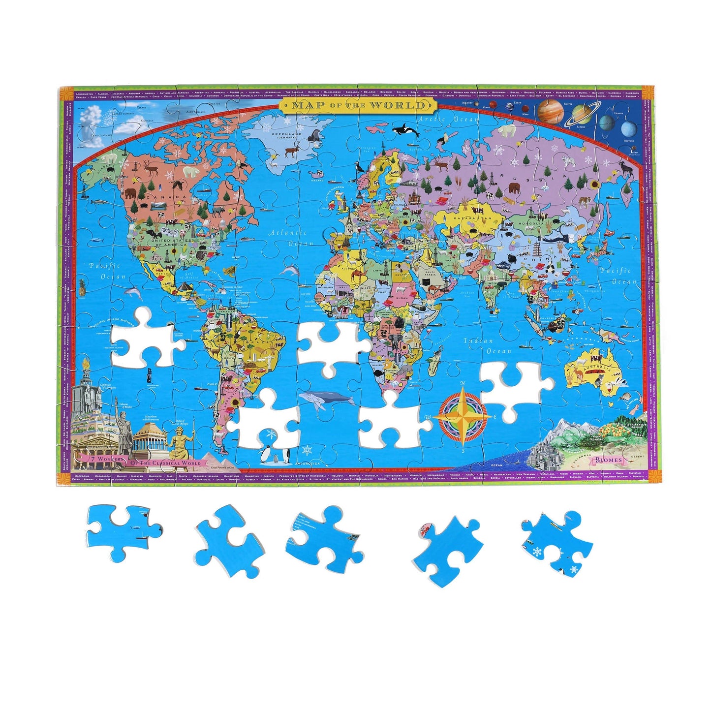 Eeboo Jigsaw Puzzle; World Map (100 Piece)