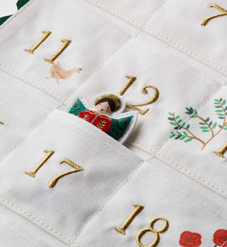 Rifle Paper Co. Nativity Embroidered Hanging Advent Calendar
