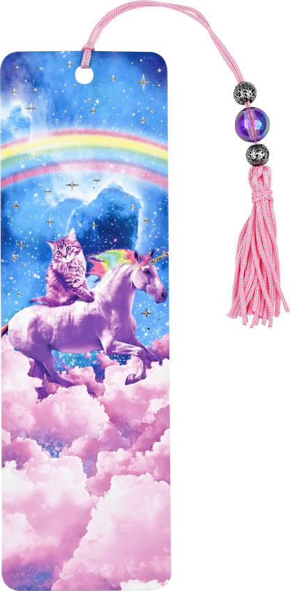 Beaded Bookmark; Unicorn & Kittens Forever