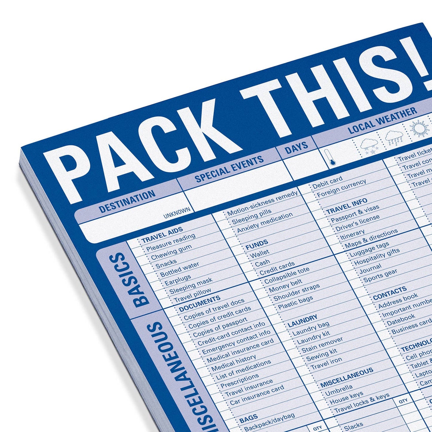 Notepad; Pack This! (Blue, 60 Sheets)