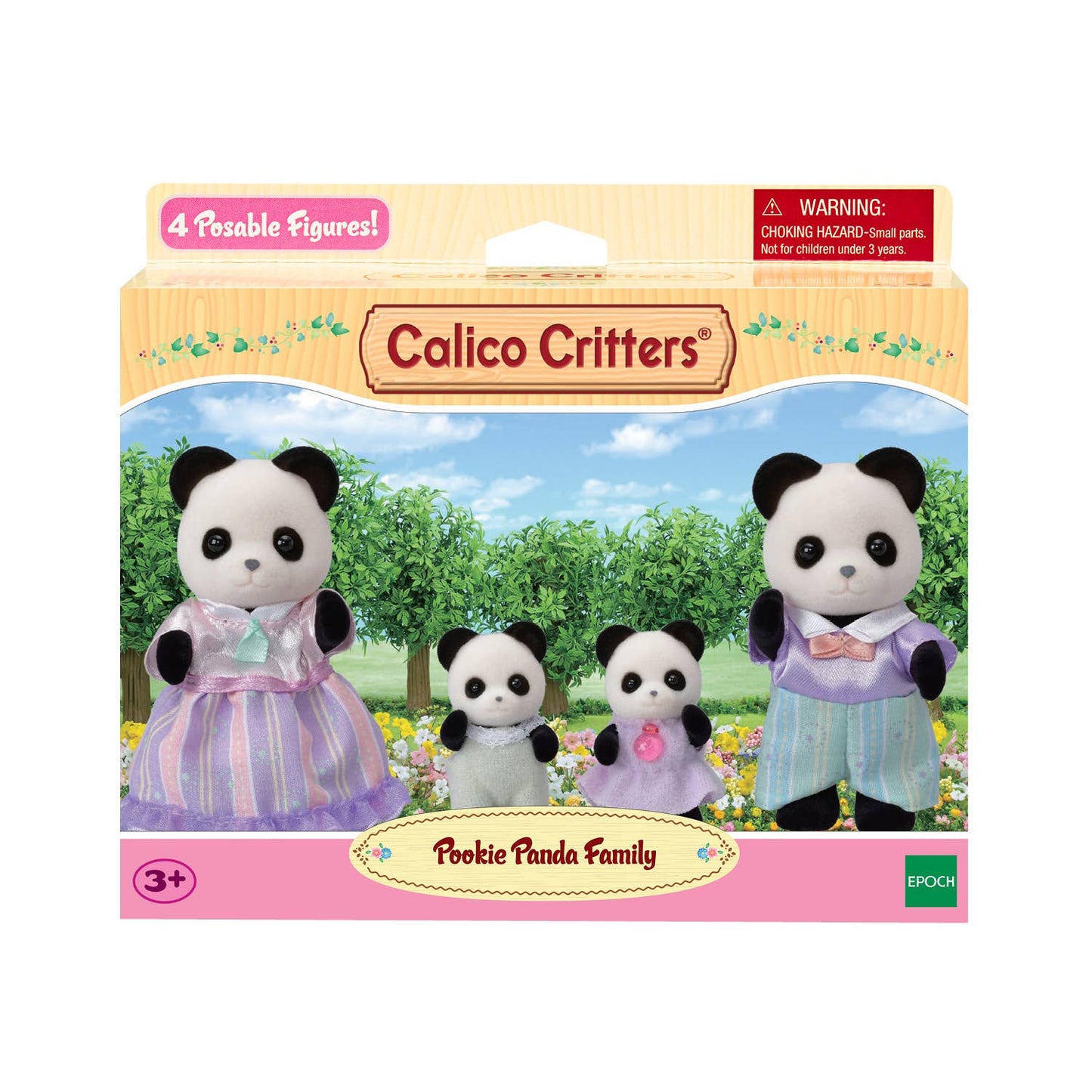 Calico Critters Pookie Panda Family; Set of 4