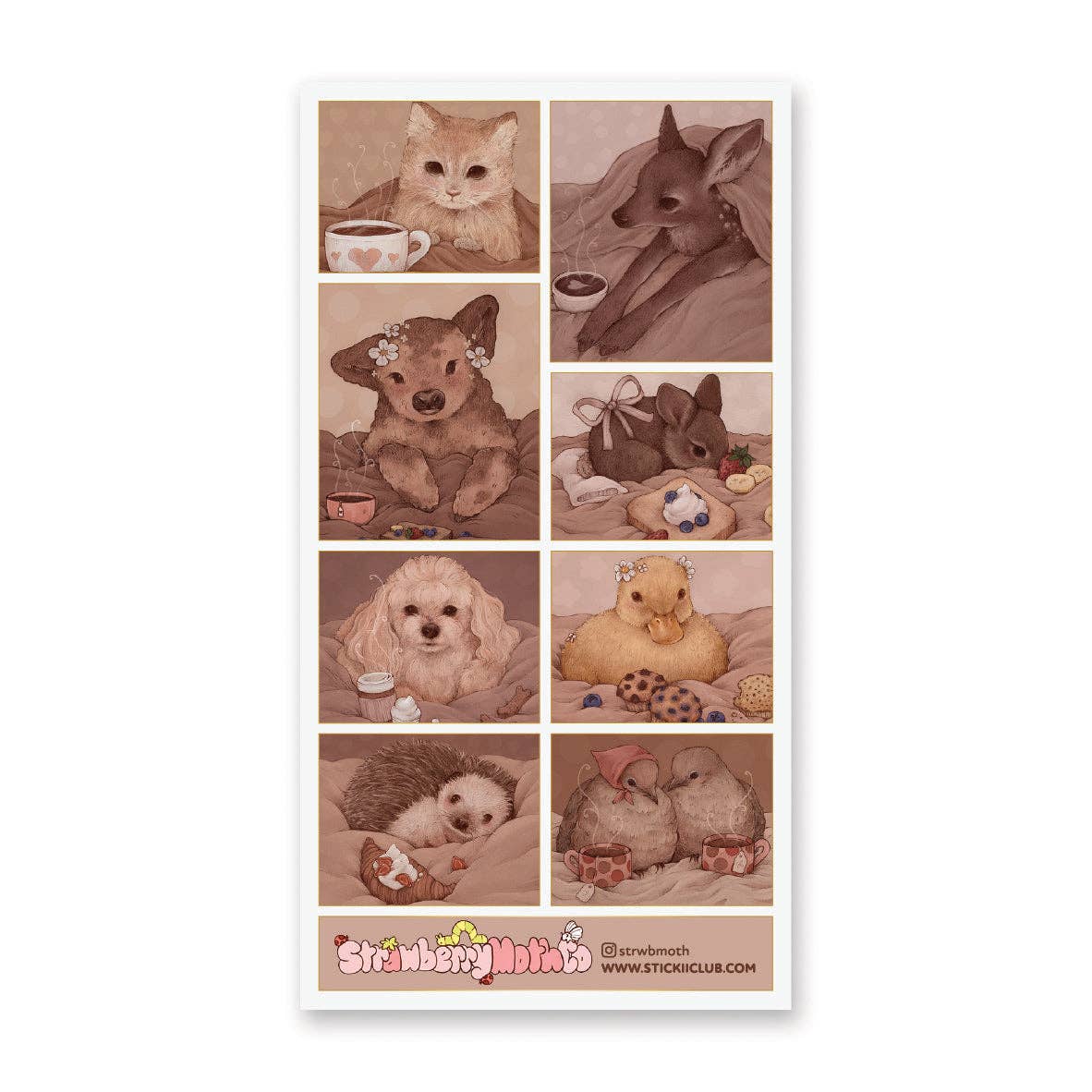 Sticker Sheet; Cuddly Coffee Shop
