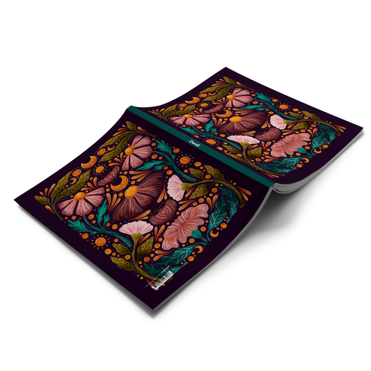 Notebook; Midnight Blooms (Medium Layflat)