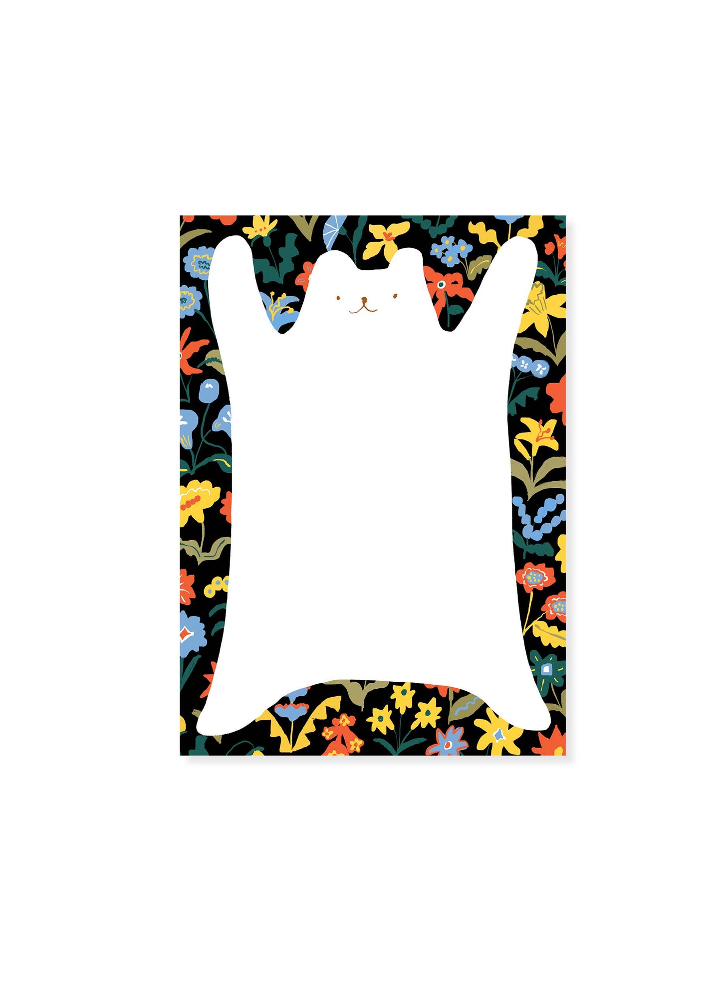 Notepad; Bear Rug (Cute Animal Floral Background)