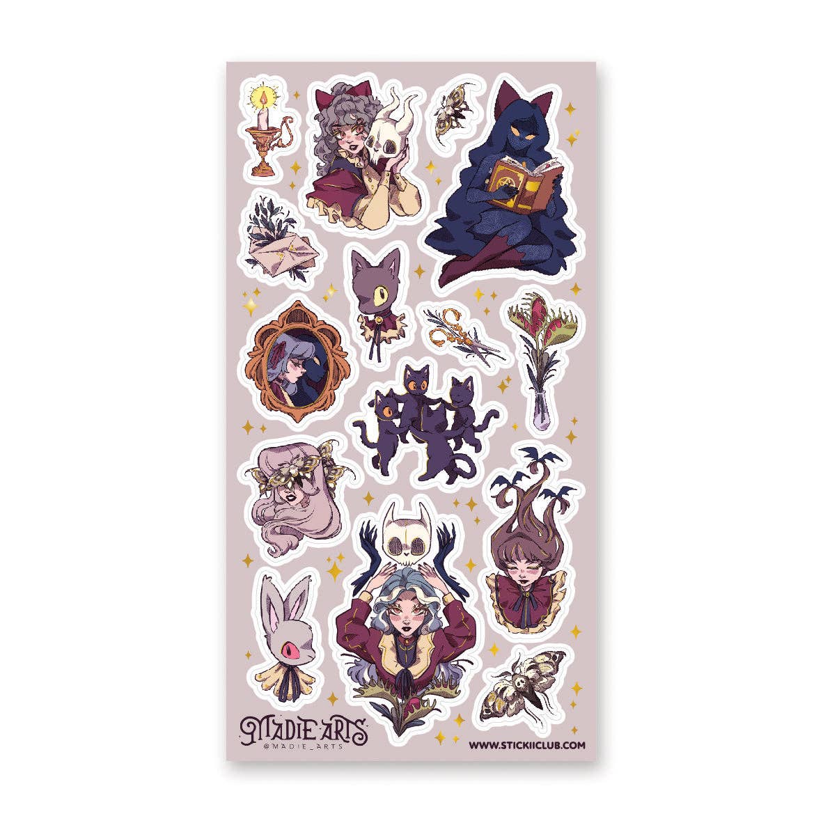 Sticker Sheet; Curious Cat Coven