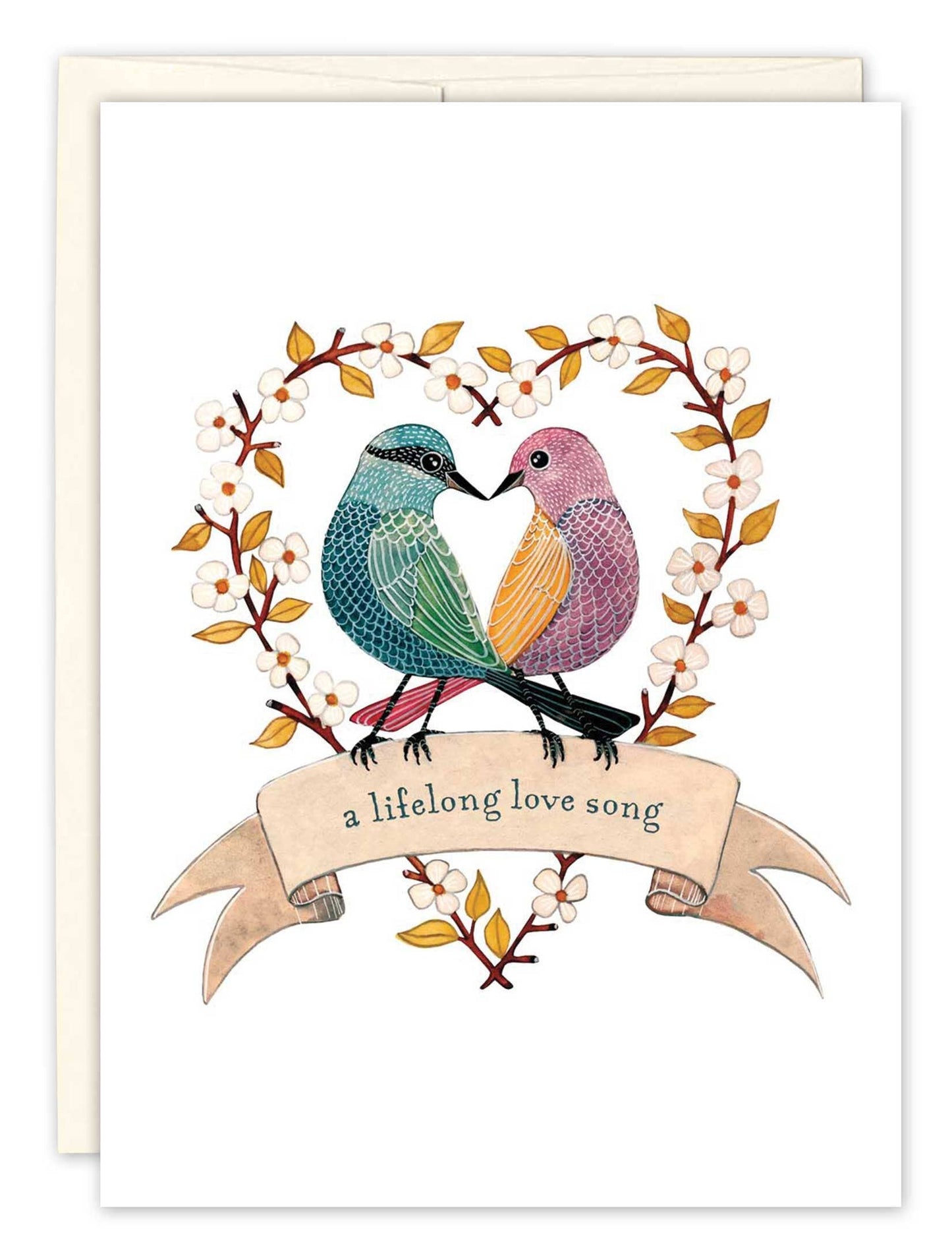Wedding Card; Two Birds in Heart