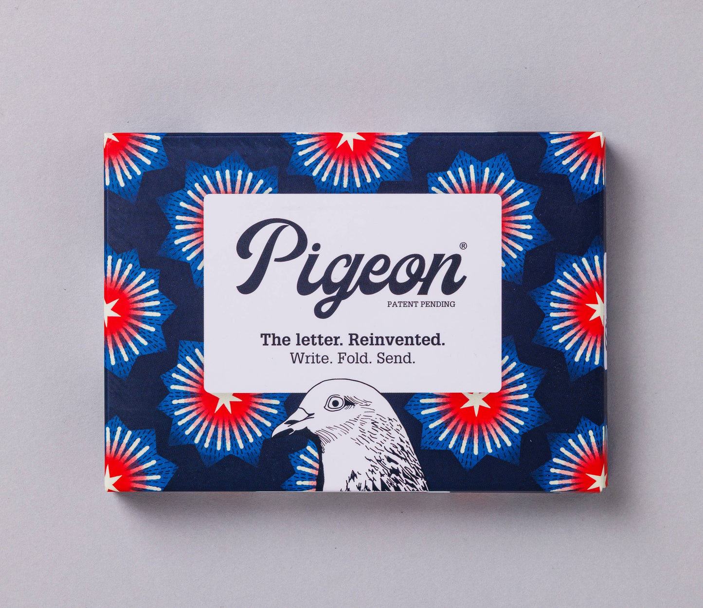 Folding Stationery Letter Set; Starburst Pigeon