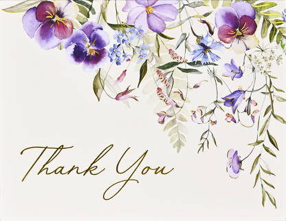Premium Thank You Note Card Set; Wildflowers