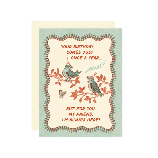 Birthday Card; Bird Friends