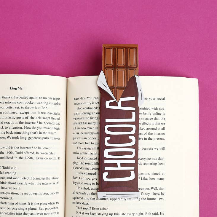 Bookmark; Bar of Chocolate (Die Cut) By Humdrum Paper